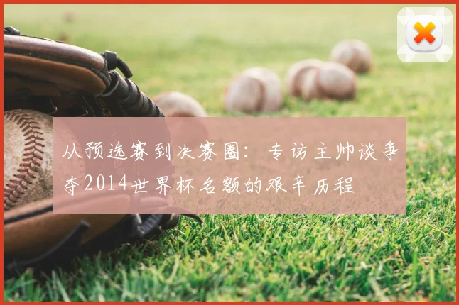 从预选赛到决赛圈:专访主帅谈争夺2014世界杯名额的艰辛历程